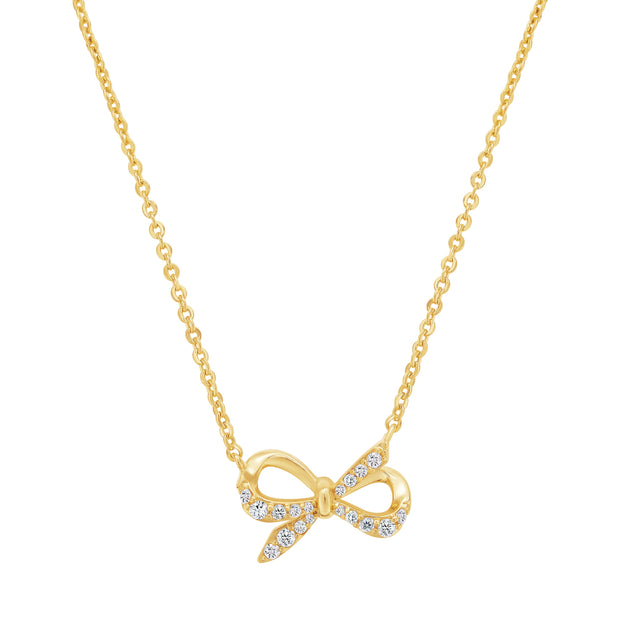 Thin Bow Tie CZ Pendant