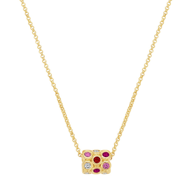 Mini Gemstone Roller Pendant in Pink