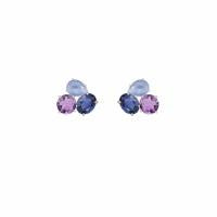 ATELIER MON Three Stone Studs in Purple