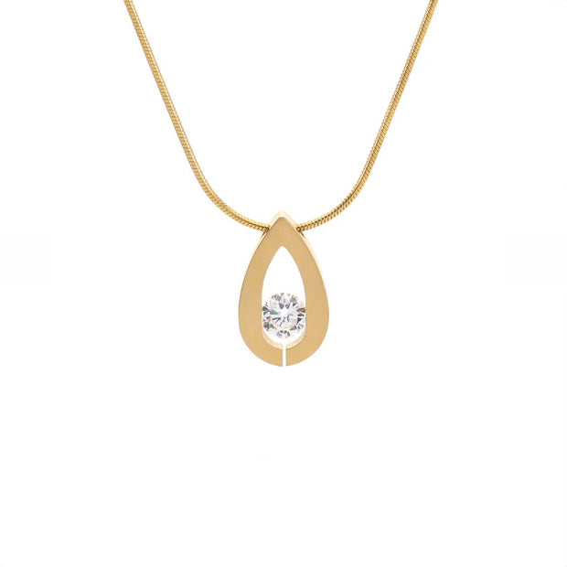 B.Tiff Gold Drop Pendant