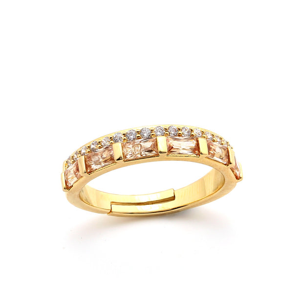 Baguette and CZ Ring in Champagne