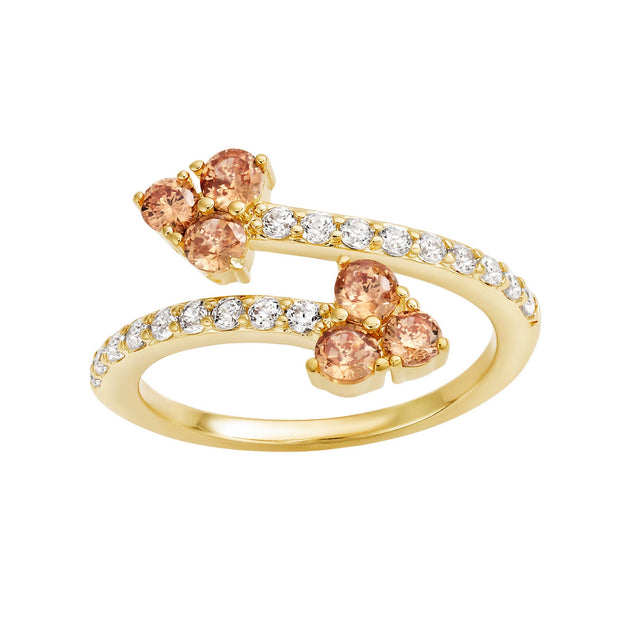 Champagne Tips CZ Wrap Adjustable Ring