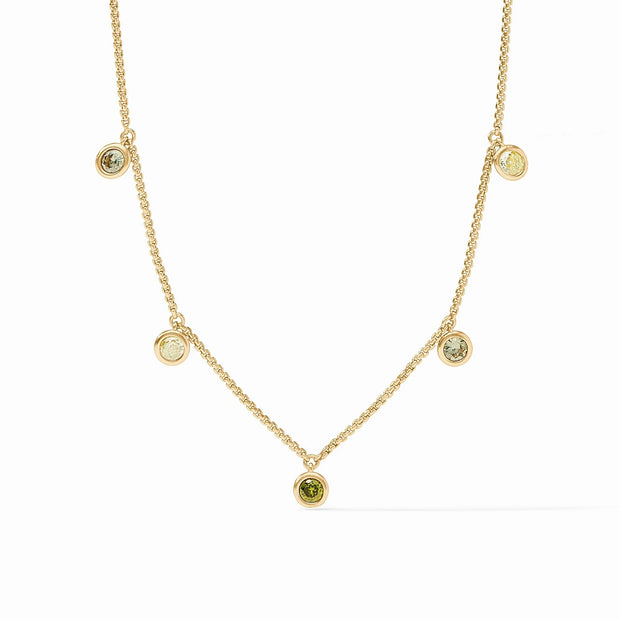 JULIE VOS Rainbow Delicate Charm Necklace in Jade