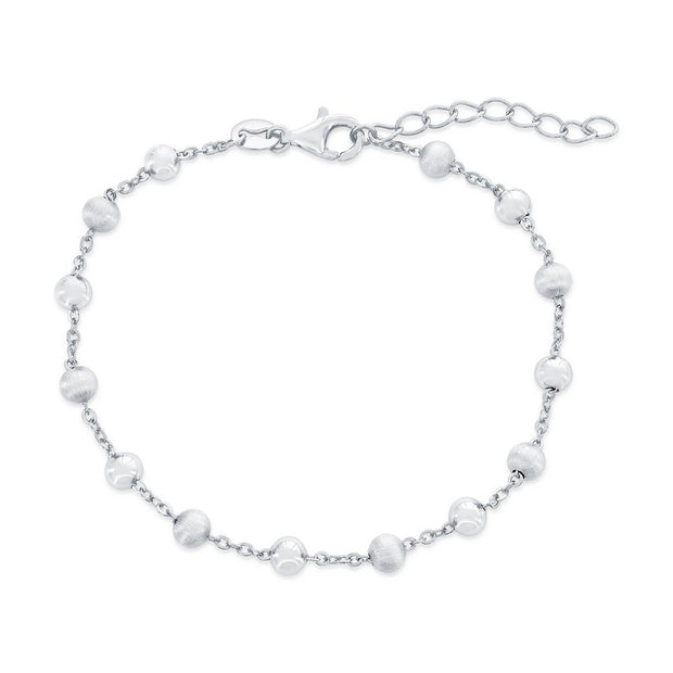 Alternating Brushed & Polished Bead Bracelet