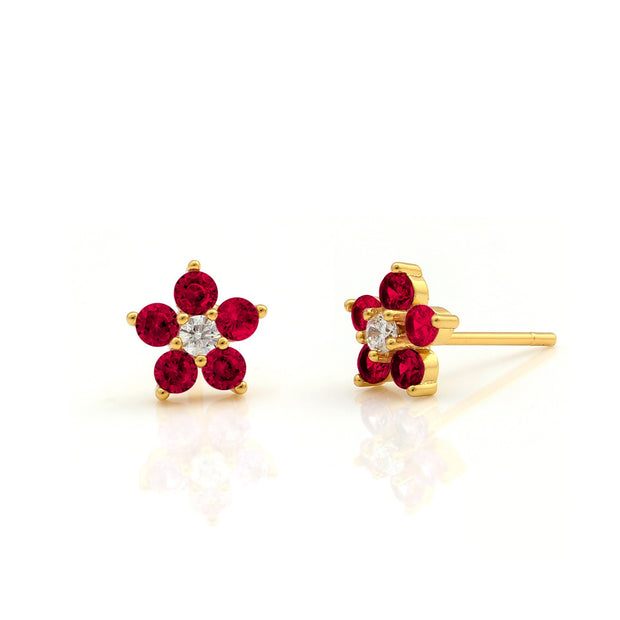 Little Classy Flower Stud Earring in Fuchsia