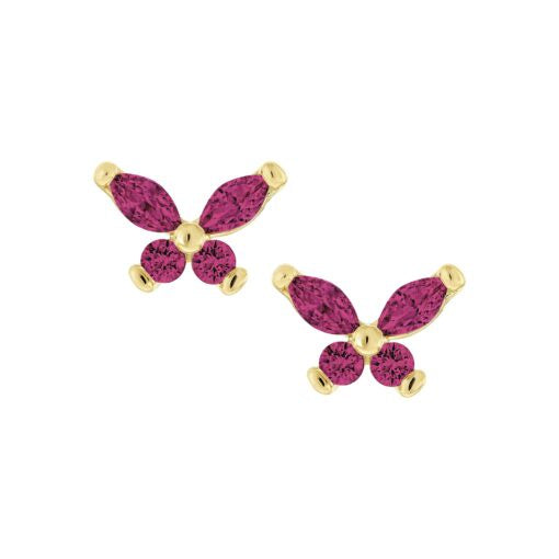 Baby Butterfly Screw Stud Earring in Fuchsia