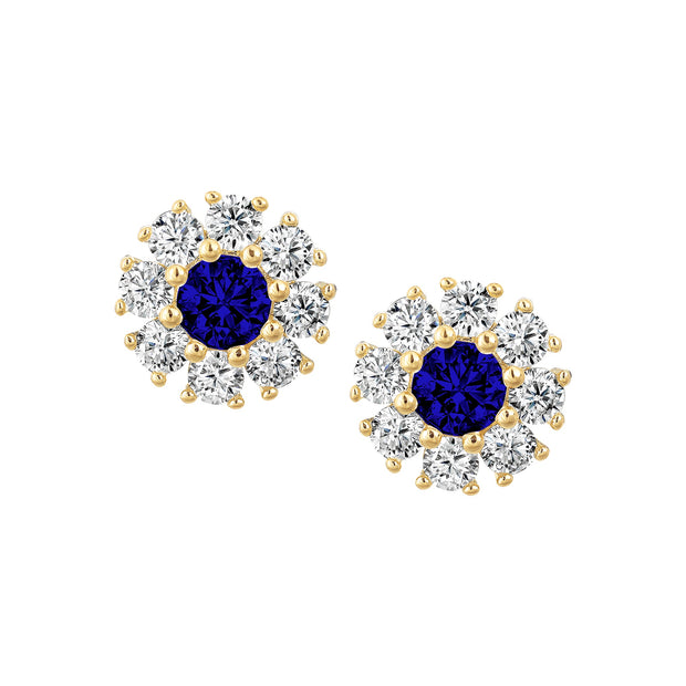CZ Rays Studs in Sapphire