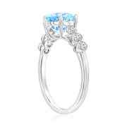 Sky Blue & Topaz Ring in White Gold