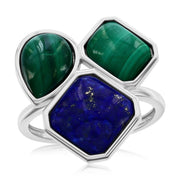 Multi-Shaped Malachite & Lapis Ring