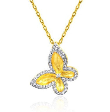 Two-Tone Inverted Butterfly Pendant