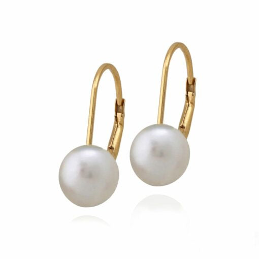 Plain Glued Pearl Hoop Earring