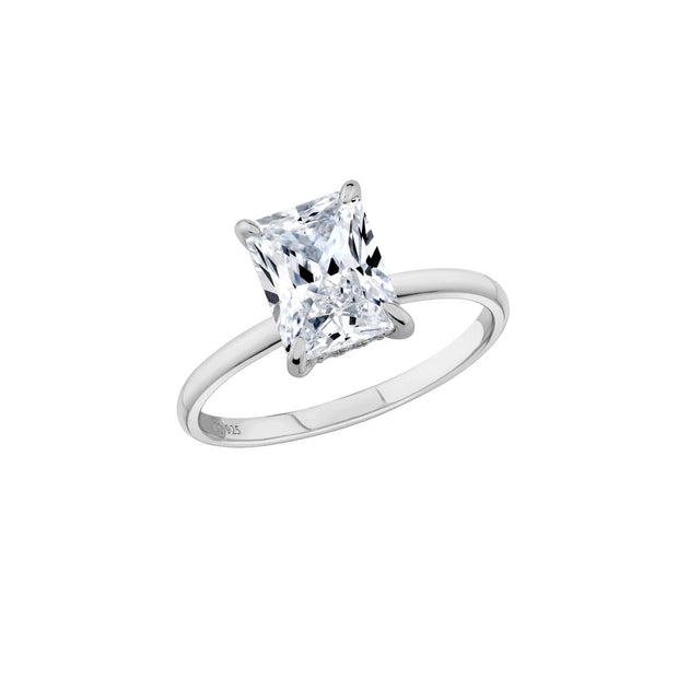 CRISLU Ever After Collection Rectangle Halo Ring