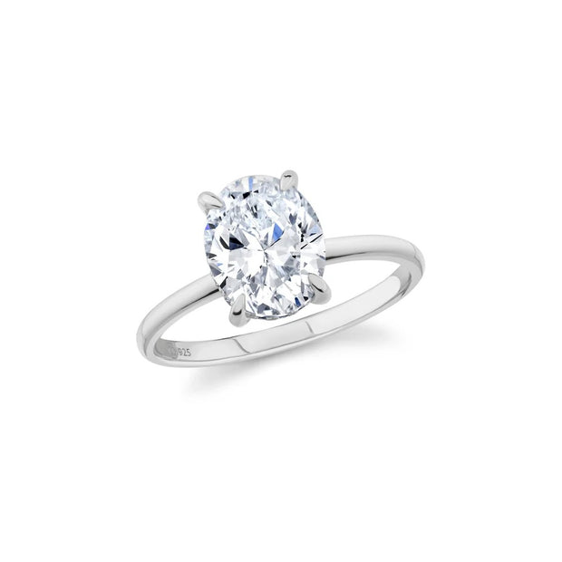 CRISLU Ever After Collection Oval Halo Ring