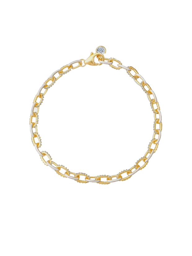 CRISLU Gold Glaze Chain Link Bracelet