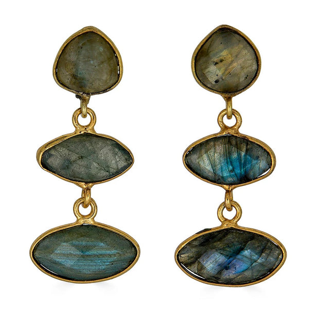 LONI PAUL Labradorite Marquis Dangle Earrings