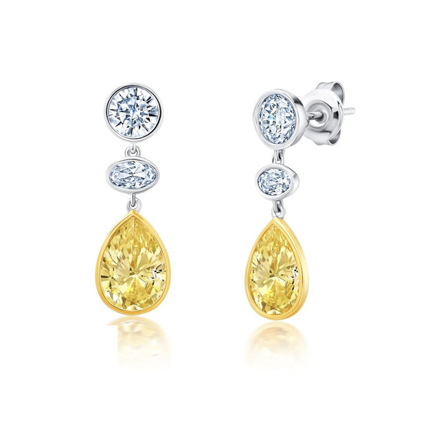 CRISLU Luster Two-Tone Earrings
