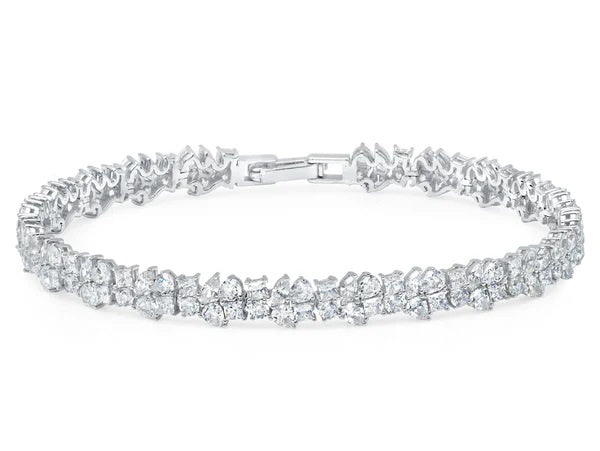 CRISLU Multi Cluster Bracelet  in Pure Platinum