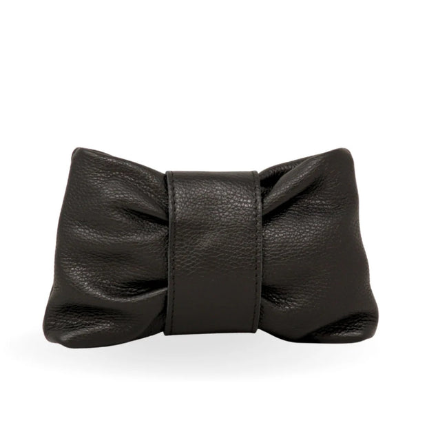 Leather Bow Bag in Black