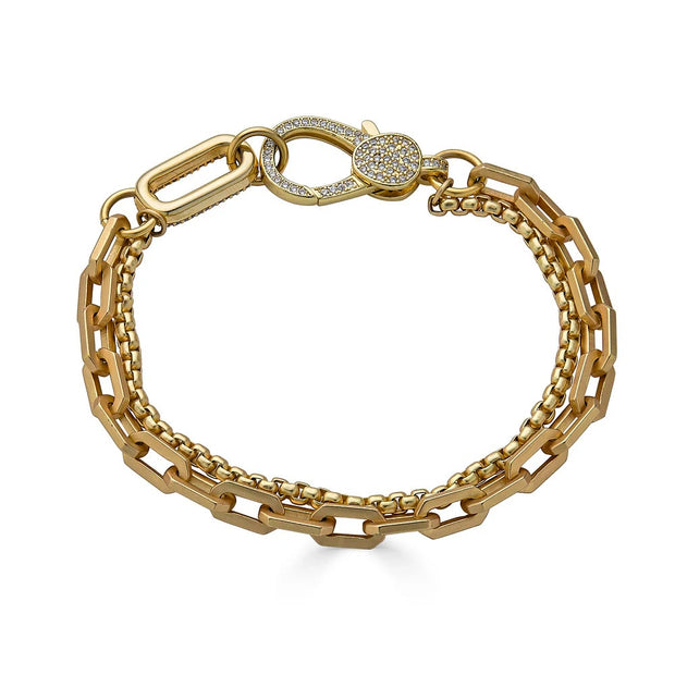 LONI PAUL Pave Connector Double Bracelet