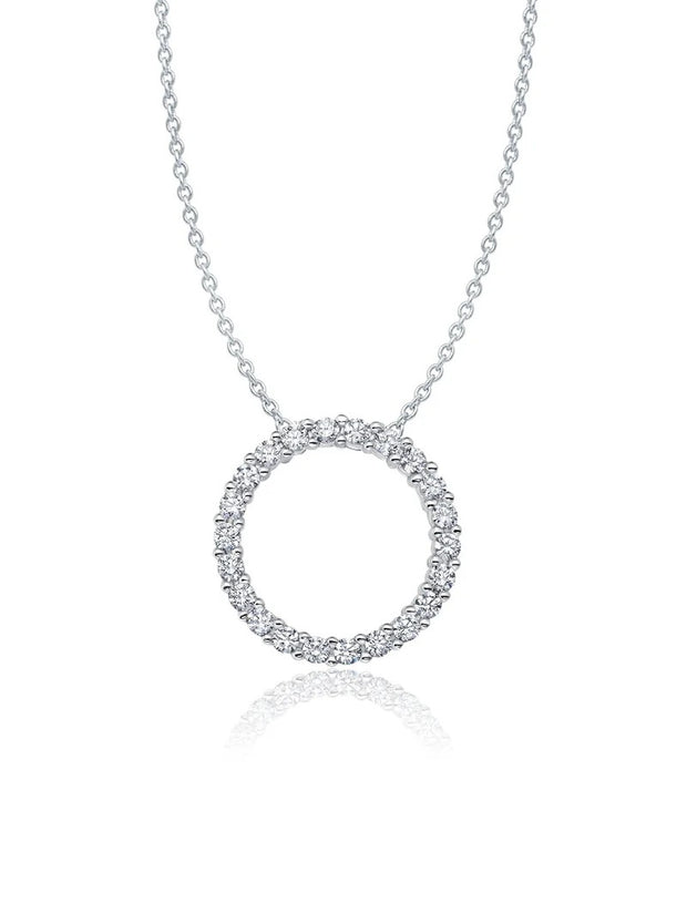 CRISLU Small Pave Open Circle Pendant