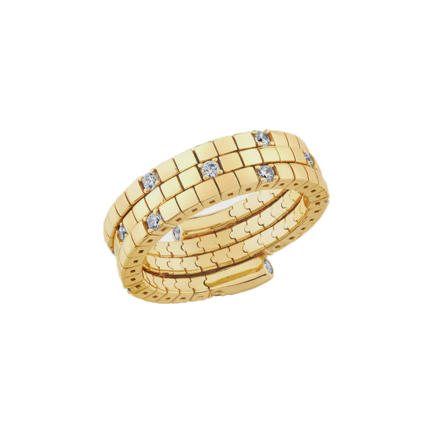 CRISLU Pure Collection in Gold Triple Row Flex Ring