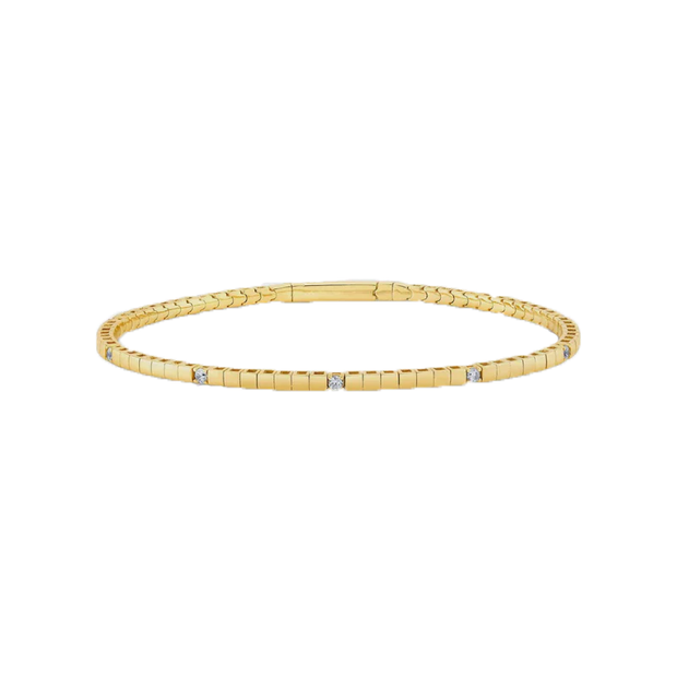 CRISLU Pure Collection in Gold Thin CZ Flex Bangle