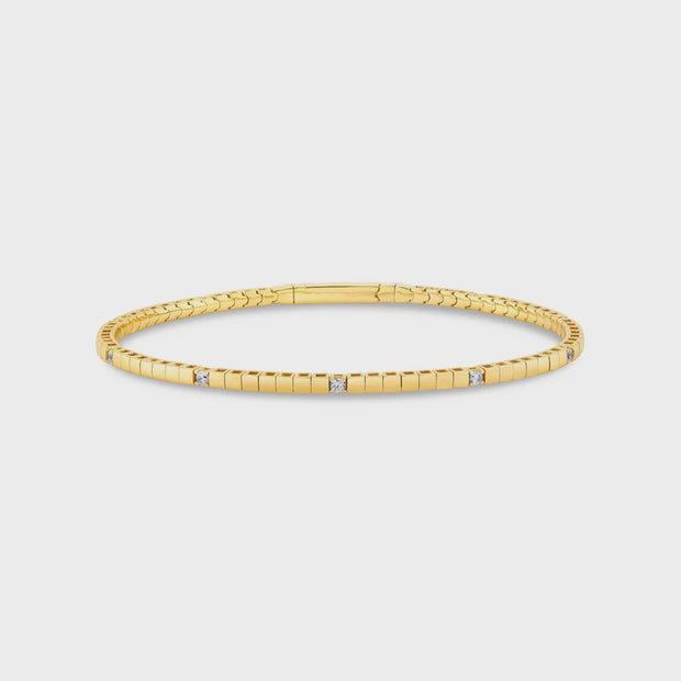 CRISLU Pure Collection in Gold Thin CZ Flex Bangle