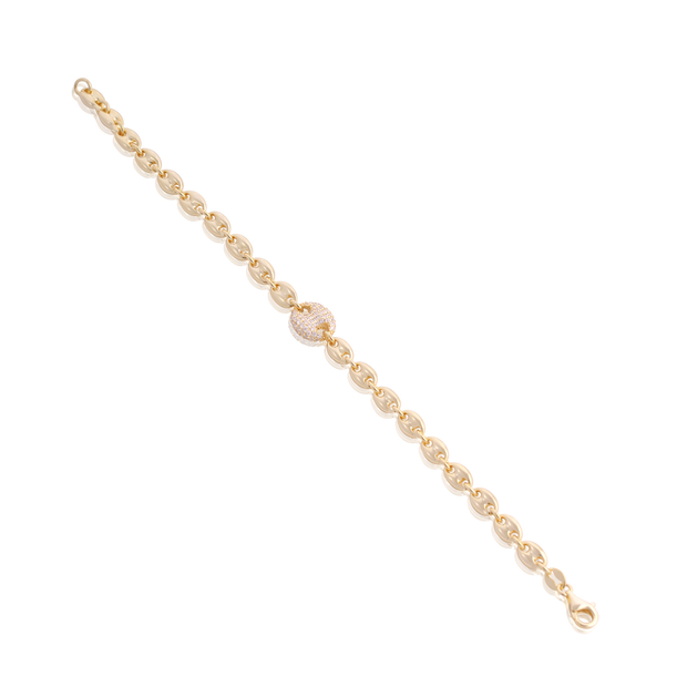 Pave Center Gucci Link 3D Bracelet
