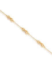 Delicate Round Link Interval Bracelet in Yellow Gold