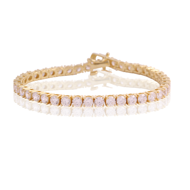 Yellow Gold 4mm CZ Tennis Bracelet