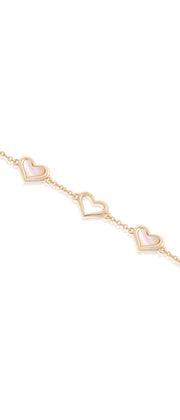 Polished, MOP & Open Petite Hearts Bracelets