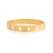 Matte & Swarovski Baguette Stones Bangle in Yellow Gold