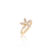 Pointed Mother of Pearl Flower Adjustable Ring