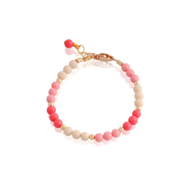 Tri-Color Pink Beaded Bracelet