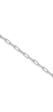 9mm Paperclip Layering Bracelet in White Gold