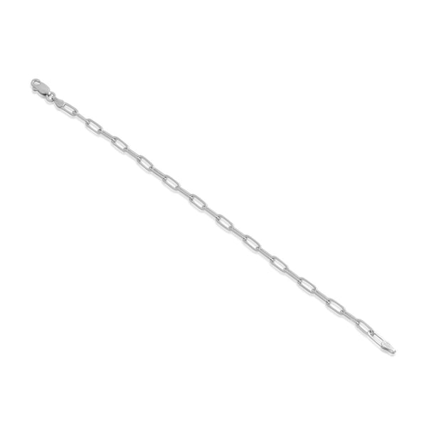 9mm Paperclip Layering Bracelet in White Gold
