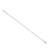 Delicate Polished Paperclip Layering Bracelet in White Gold