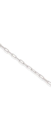 Delicate Polished Paperclip Layering Bracelet in White Gold