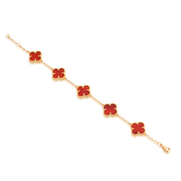 SAHIRA Grace Clover Bracelet in Red