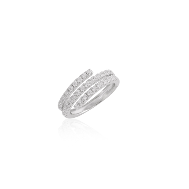 CZ Delicate Wrap Ring in White Gold