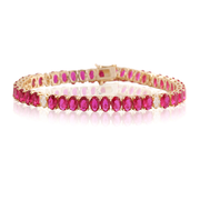 Ruby Ovals Bracelet in Yellow Gold