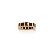 Thick Square Bezel Set Ring in Onyx