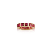 Thick Square Bezel Set Ring in Ruby