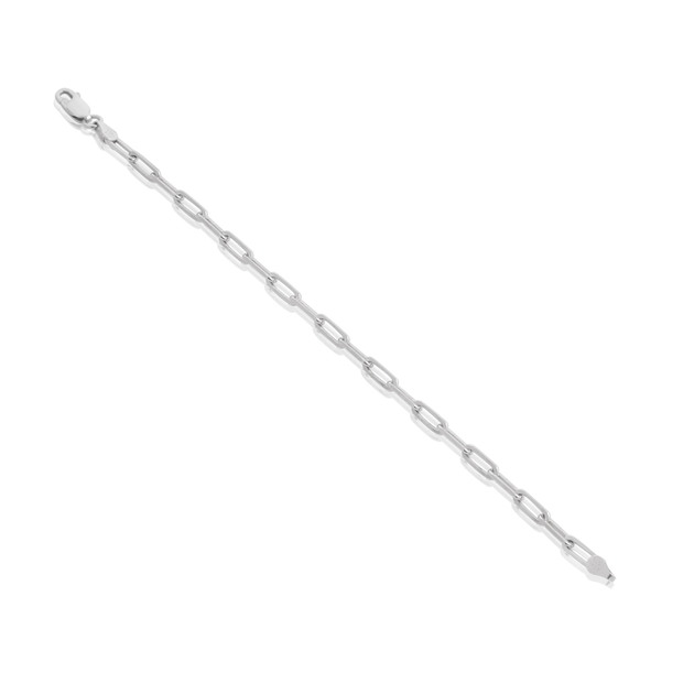 10mm Paperclip Link Paperclip Bracelet in White Gold