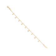 Mini CZ Bezel & Pave Charms Ball Chain Bracelet in Yellow Gold