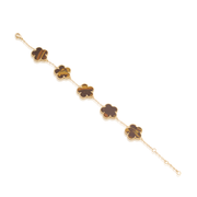 SAHIRA Adeline Clover Bracelet in Tigers Eye