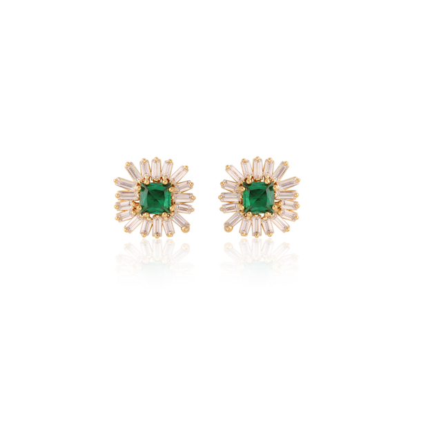 Amalie Stud Earrings in Emerald