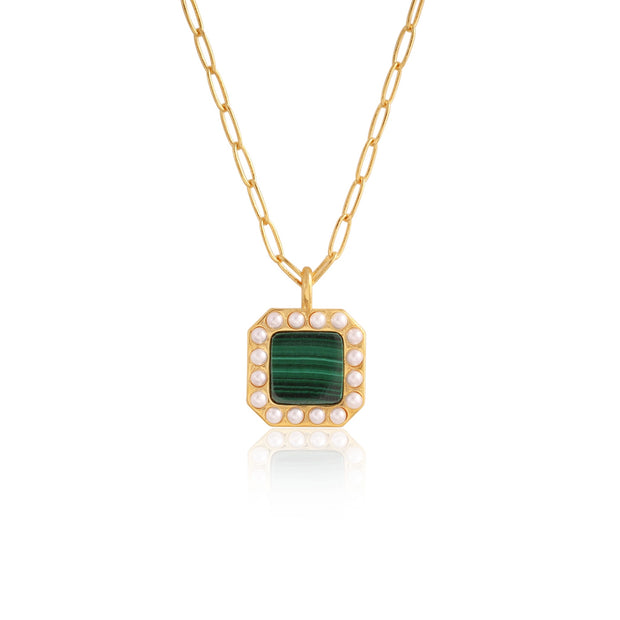 Harper Pendant in Malachite