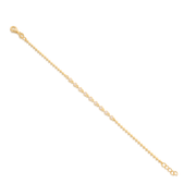 Center CZ Beaded Bracelet in Yellow Gold