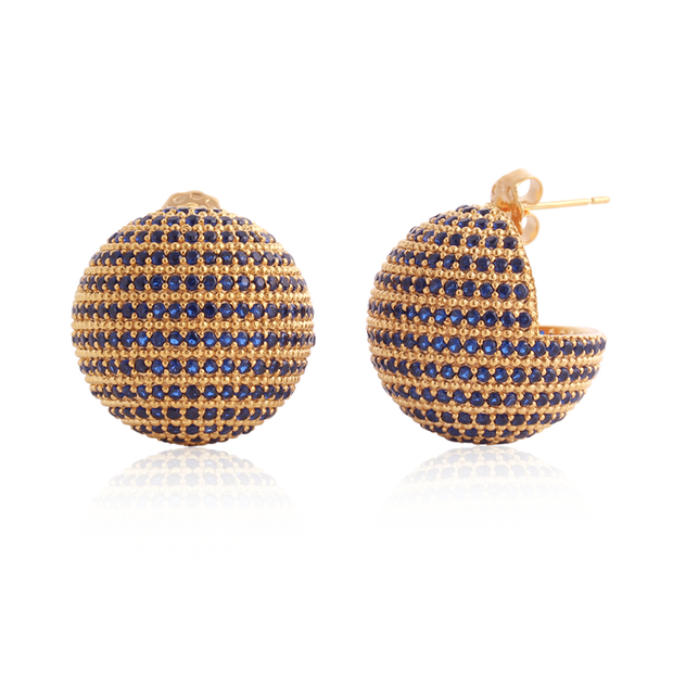The Sphere Earrings in Sapphire